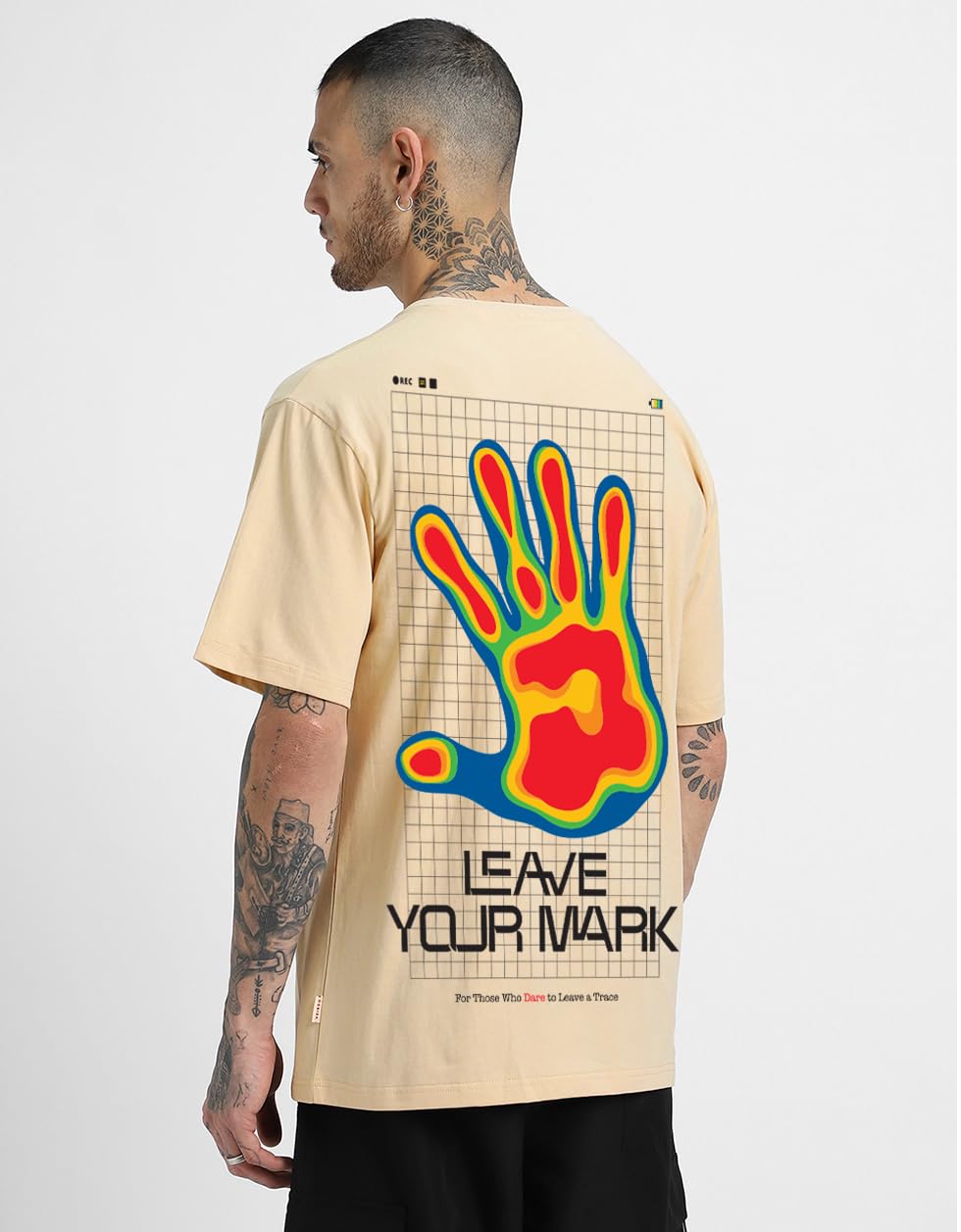 Cotton Drop Shoulder Round Neck Oversized Baggy Fit Front & Back Graphic Printed Half Sleeve T-Shirt Men (Available in from S to 2XL)