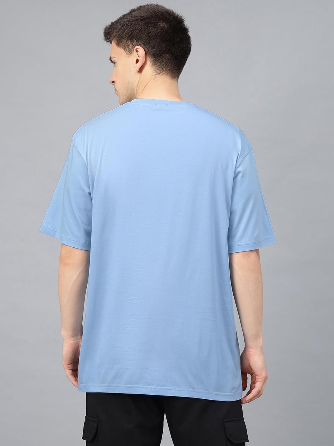 Cotton Drop Shoulder Round Neck Oversized Baggy Fit Front & Back Graphic Printed Half Sleeve T-Shirt Men (Available in from S to 2XL)