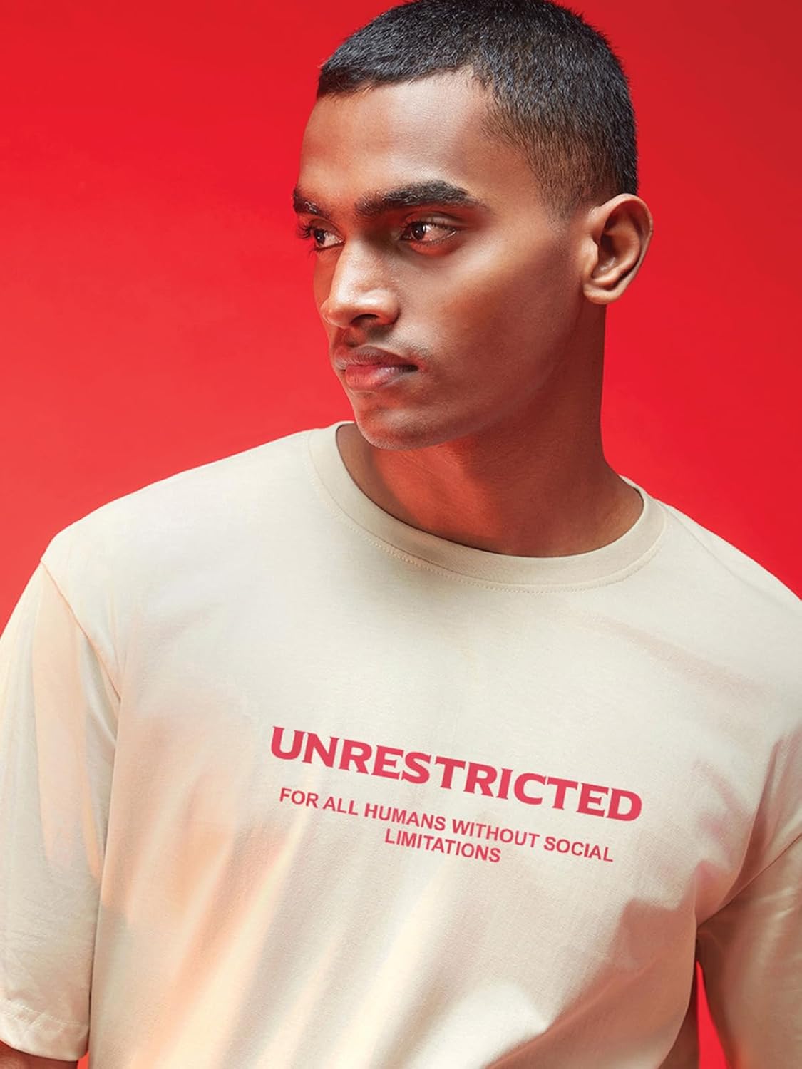 Cotton Drop Shoulder Round Neck Oversized Baggy Fit Front & Back Graphic Printed Half Sleeve T-Shirt Men (Available in from S to 2XL)