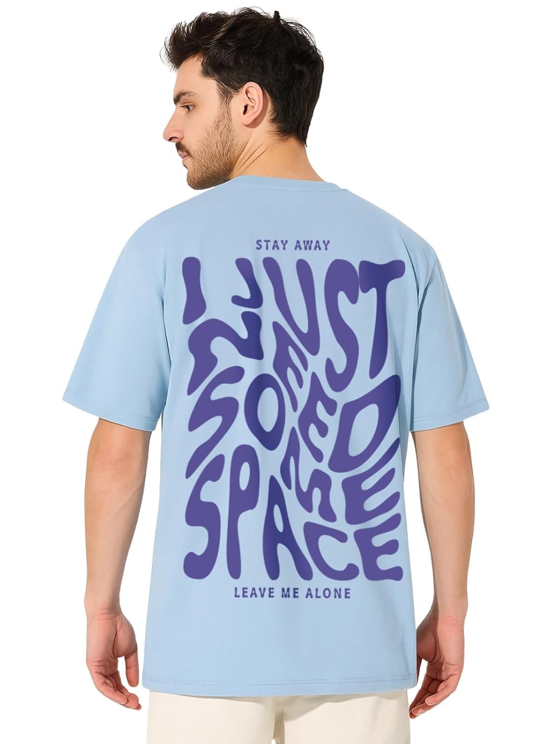 Cotton Drop Shoulder Round Neck Oversized Baggy Fit Front & Back Graphic Printed Half Sleeve T-Shirt Men (Available in from S to 2XL)