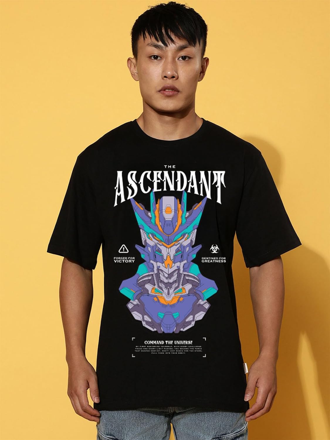 Cotton Drop Shoulder Round Neck Oversized Baggy Fit Front & Back Graphic Printed Half Sleeve T-Shirt Men (Available in from S to 2XL)