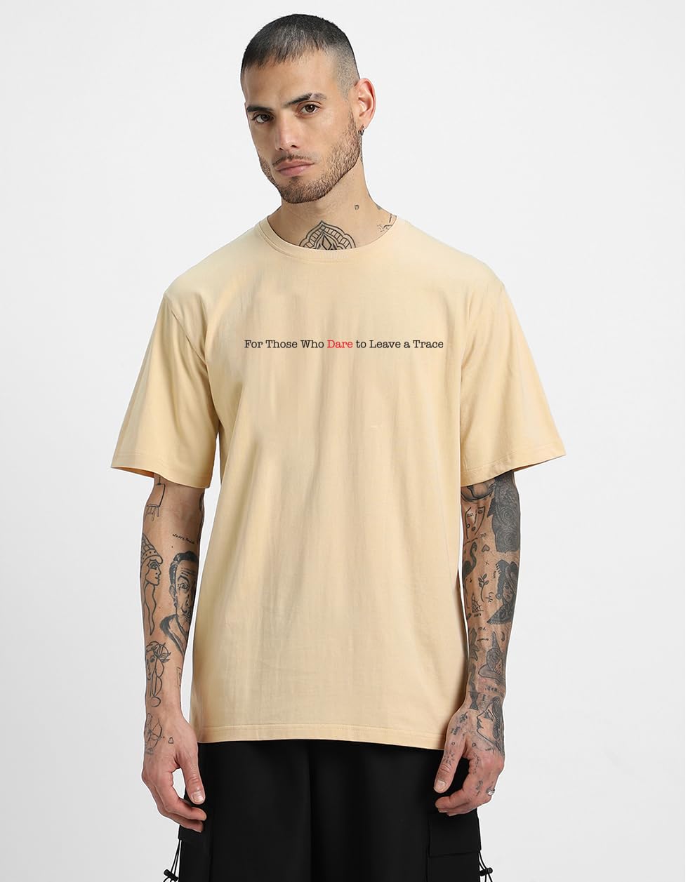 Cotton Drop Shoulder Round Neck Oversized Baggy Fit Front & Back Graphic Printed Half Sleeve T-Shirt Men (Available in from S to 2XL)