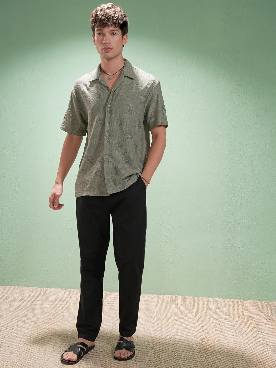 Men's Relaxed Fit Shirt (HLSH022149_SAGE