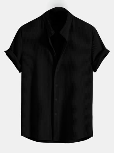 GRECIILOOKS Men's Polycotton Regular Fit Casual Shirt | Stylish | Printed | Solid | Short Sleeve | Trendy (Available in Plus Size and Combo Pack of 2)