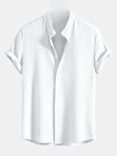 GRECIILOOKS Men's Polycotton Regular Fit Casual Shirt | Stylish | Printed | Solid | Short Sleeve | Trendy (Available in Plus Size and Combo Pack of 2)