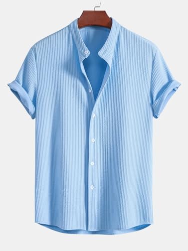 GRECIILOOKS Men's Polycotton Regular Fit Casual Shirt | Stylish | Printed | Solid | Short Sleeve | Trendy (Available in Plus Size and Combo Pack of 2)