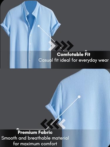 GRECIILOOKS Men's Polycotton Regular Fit Casual Shirt | Stylish | Printed | Solid | Short Sleeve | Trendy (Available in Plus Size and Combo Pack of 2)