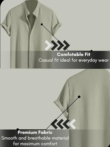 GRECIILOOKS Men's Polycotton Regular Fit Casual Shirt | Stylish | Printed | Solid | Short Sleeve | Trendy (Available in Plus Size and Combo Pack of 2)