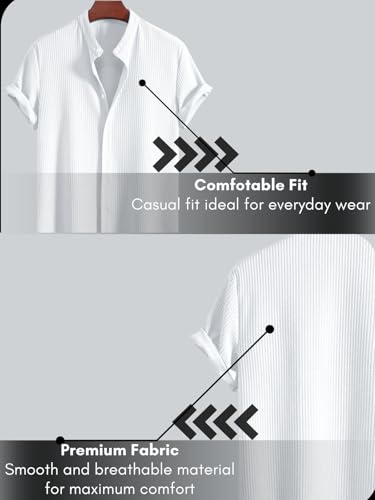 GRECIILOOKS Men's Polycotton Regular Fit Casual Shirt | Stylish | Printed | Solid | Short Sleeve | Trendy (Available in Plus Size and Combo Pack of 2)