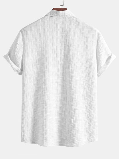 Fashion Men's Formal Button Down Shirt – Slim Fit Office Wear Shirt for Men | Textured Short Sleeve Polycotton | Business & Meeting Ready (Available in Plus Size and Combo Pack of 2)