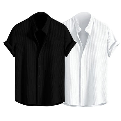 GRECIILOOKS Men's Polycotton Regular Fit Casual Shirt | Stylish | Printed | Solid | Short Sleeve | Trendy (Available in Plus Size and Combo Pack of 2)
