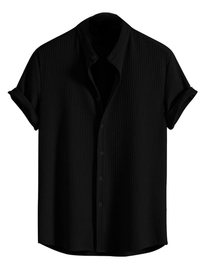GRECIILOOKS Men's Polycotton Regular Fit Casual Shirt | Stylish | Printed | Solid | Short Sleeve | Trendy (Available in Plus Size and Combo Pack of 2)