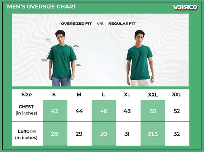 Cotton Drop Shoulder Round Neck Oversized Baggy Fit Front & Back Graphic Printed Half Sleeve T-Shirt Men (Available in from S to 2XL)