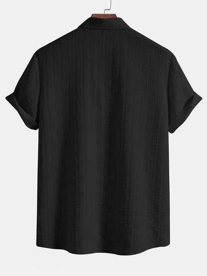 Fashion Men's Formal Button Down Shirt – Slim Fit Office Wear Shirt for Men | Textured Short Sleeve Polycotton | Business & Meeting Ready (Available in Plus Size and Combo Pack of 2)