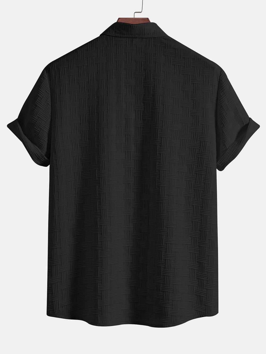 Fashion Men's Formal Button Down Shirt – Slim Fit Office Wear Shirt for Men | Textured Short Sleeve Polycotton | Business & Meeting Ready (Available in Plus Size and Combo Pack of 2)