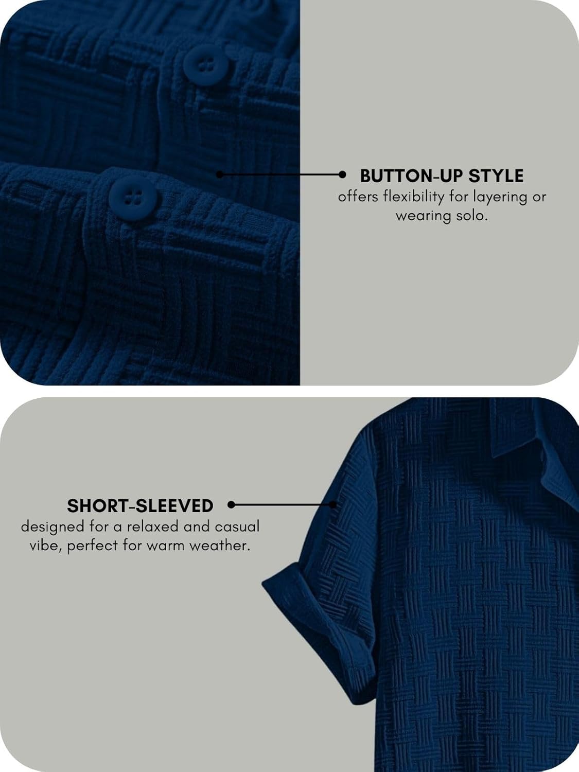 Fashion Men's Formal Button Down Shirt – Slim Fit Office Wear Shirt for Men | Textured Short Sleeve Polycotton | Business & Meeting Ready (Available in Plus Size and Combo Pack of 2)