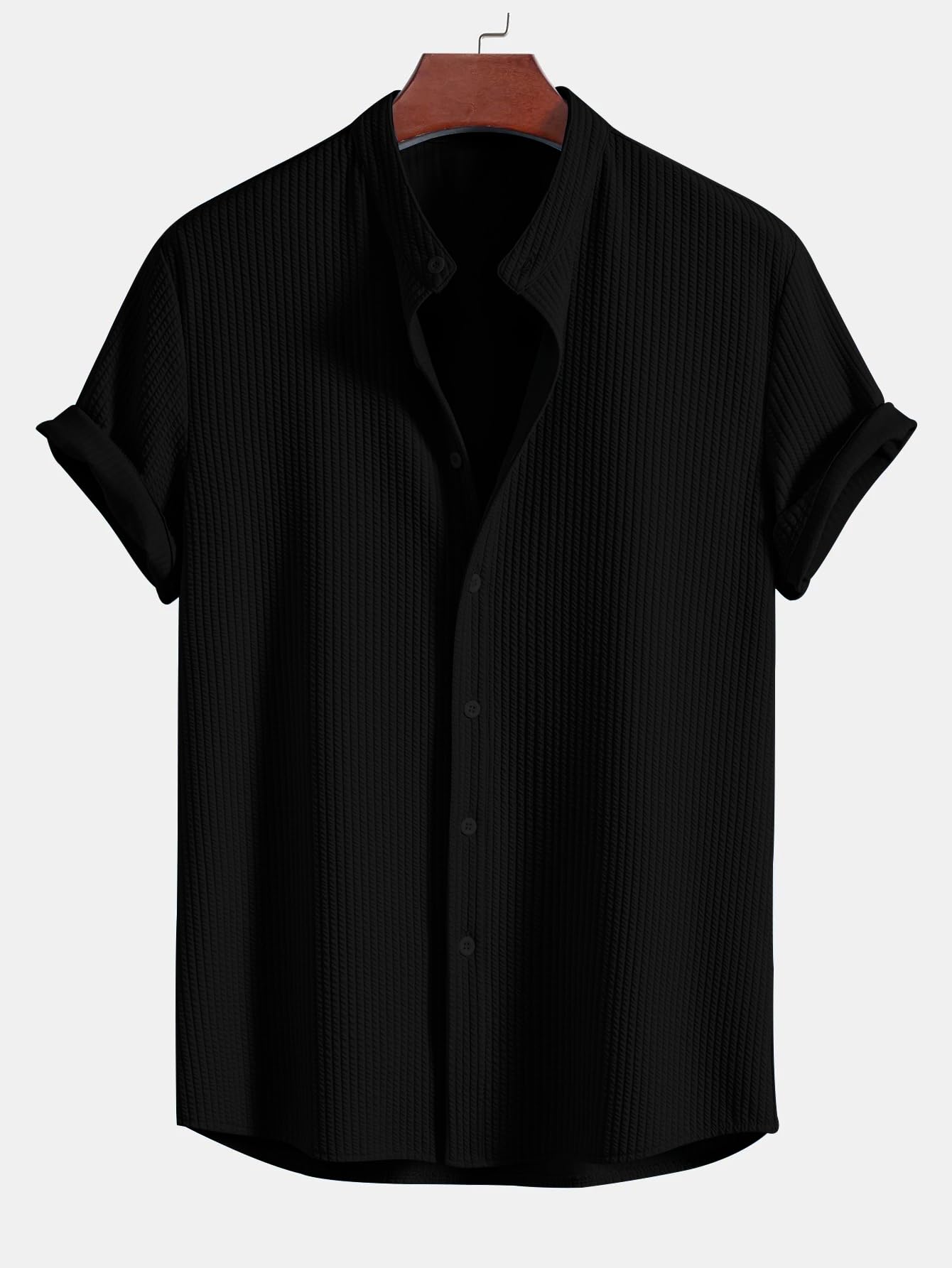 GRECIILOOKS Men's Polycotton Regular Fit Casual Shirt | Stylish | Printed | Solid | Short Sleeve | Trendy (Available in Plus Size and Combo Pack of 2)