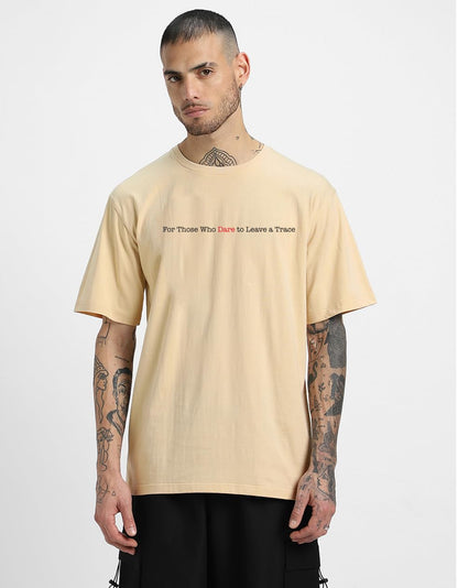 Cotton Drop Shoulder Round Neck Oversized Baggy Fit Front & Back Graphic Printed Half Sleeve T-Shirt Men (Available in from S to 2XL)