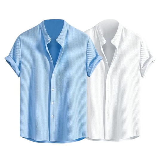 GRECIILOOKS Men's Polycotton Regular Fit Casual Shirt | Stylish | Printed | Solid | Short Sleeve | Trendy (Available in Plus Size and Combo Pack of 2)