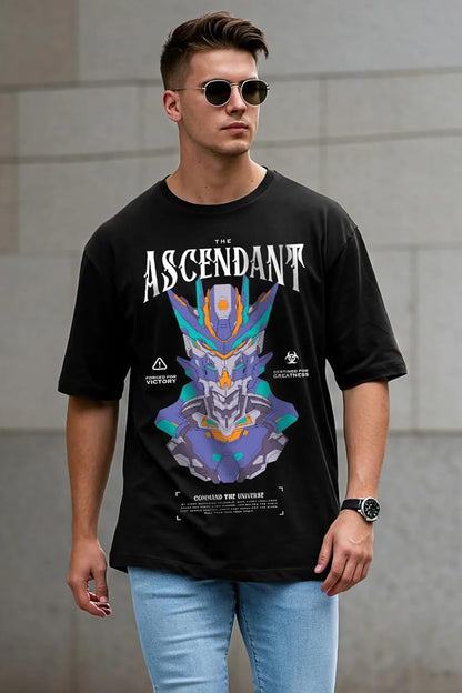 Cotton Drop Shoulder Round Neck Oversized Baggy Fit Front & Back Graphic Printed Half Sleeve T-Shirt Men (Available in from S to 2XL)