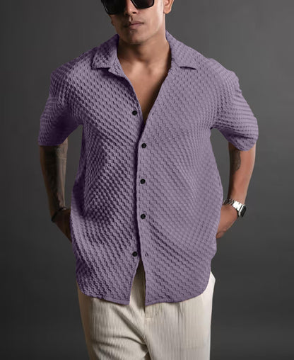 NexaFlair Casual Shirt for Men|| Shirt for Men|| Men Stylish Shirt||Button Down Shirts Half Sleeve Bubble Fashion Textured Shirt