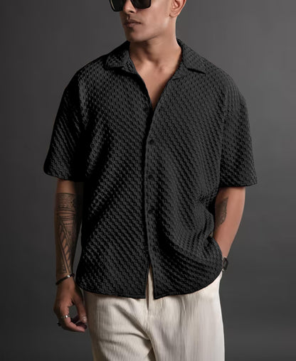 NexaFlair Casual Shirt for Men|| Shirt for Men|| Men Stylish Shirt||Button Down Shirts Half Sleeve Bubble Fashion Textured Shirt