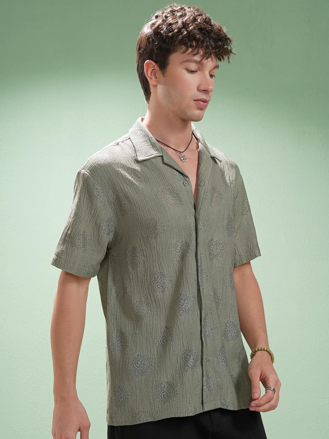 Men's Relaxed Fit Shirt (HLSH022149_SAGE