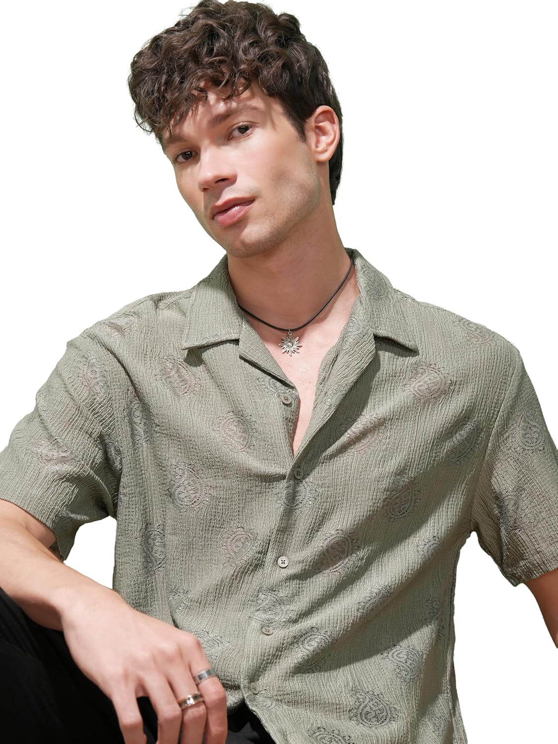 Men's Relaxed Fit Shirt (HLSH022149_SAGE